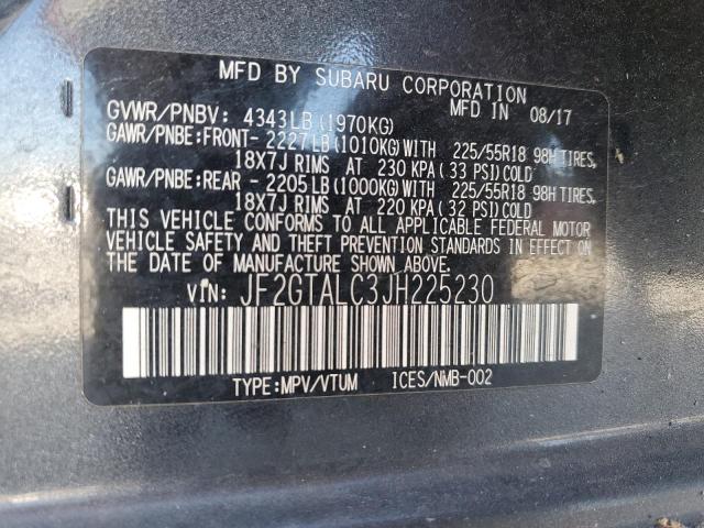 2018 SUBARU CROSSTREK - JF2GTALC3JH225230