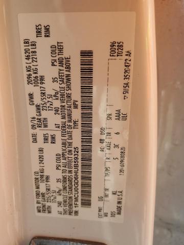 2017 FORD ESCAPE SE - 1FMCU0GD6HUB59325