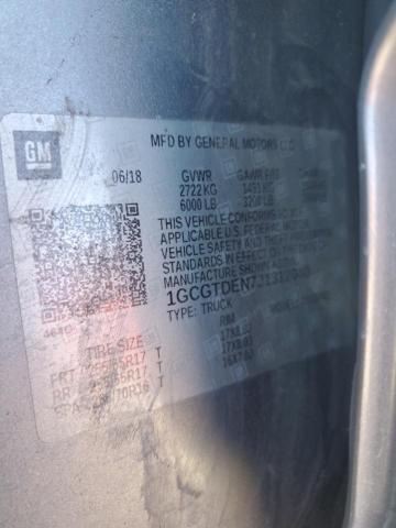 2018 CHEVROLET COLORADO Z71 1GCGTDEN7J1312040