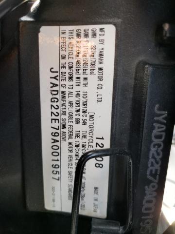 2009 YAMAHA WR250 X JYADG22E79A001957