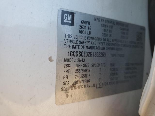 2016 CHEVROLET COLORADO L - 1GCGSCE32G1352269