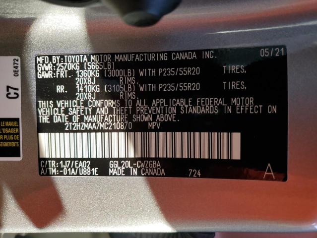 2021 LEXUS RX 350 - 2T2HZMAA7MC210870