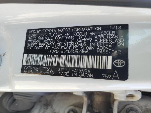 VIN JTDKDTB3XD1057456 2013 Toyota Prius no.12