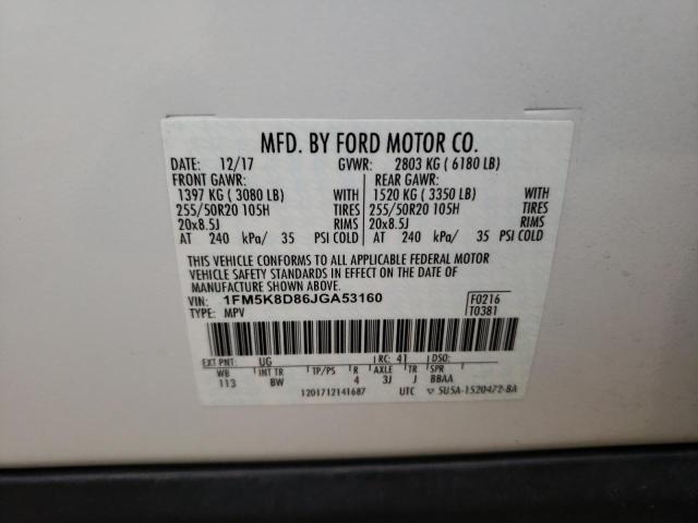 2018 FORD EXPLORER X - 1FM5K8D86JGA53160