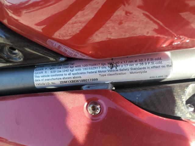 2008 DUCATI 1098 BASE ZDM1XBEW18B017399