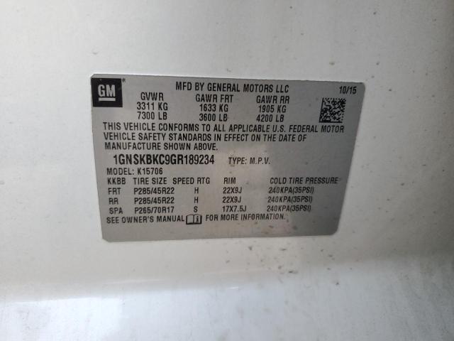 2016 CHEVROLET TAHOE K150 - 1GNSKBKC9GR189234