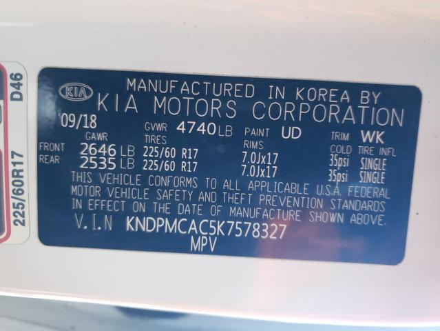 2019 KIA SPORTAGE L - KNDPMCAC5K7578327