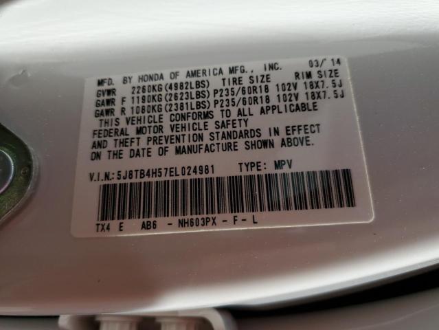 VIN 5J8TB4H57EL024981 2014 Acura RDX, Technology no.14