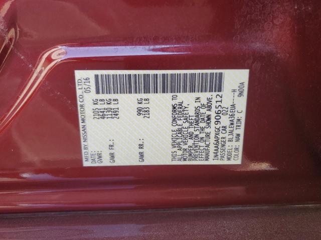 2016 NISSAN MAXIMA 3.5 - 1N4AA6APXGC906512