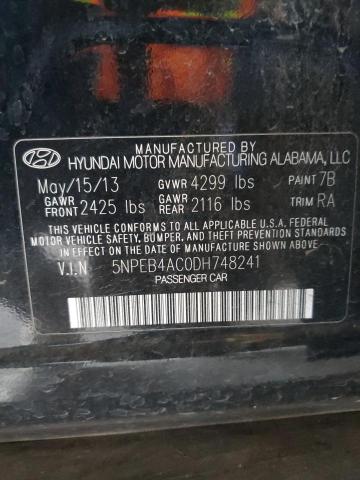 VIN 5NPEB4AC0DH748241 2013 Hyundai Sonata, Gls no.12