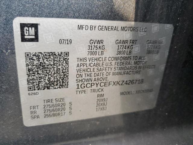 2019 CHEVROLET SILVERADO - 1GCPYCEFXKZ426718