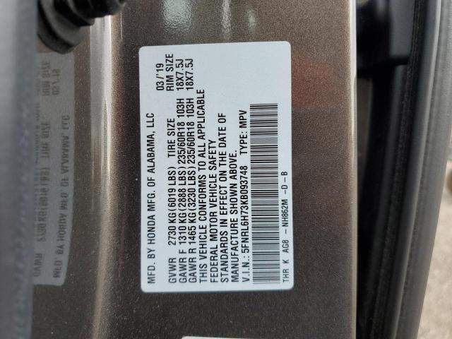 VIN 5FNRL6H73KB093748 2019 Honda Odyssey, Exl no.14