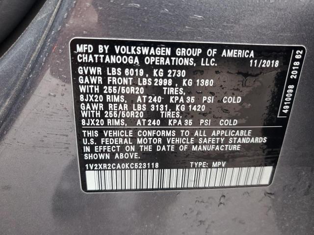 2019 VOLKSWAGEN ATLAS SE - 1V2XR2CA0KC523118