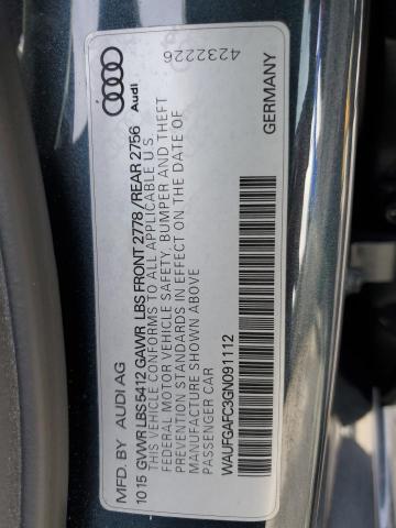 2016 AUDI A6 PREMIUM - WAUFGAFC3GN091112