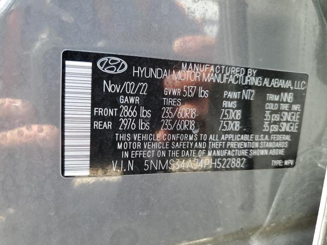 VIN 5NMS34AJ4PH522882 2023 Hyundai Santa Fe, Sel Pr... no.13