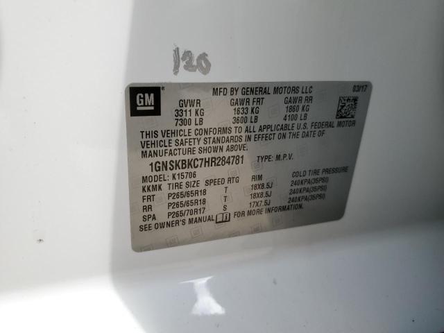 2017 CHEVROLET TAHOE K150 - 1GNSKBKC7HR284781