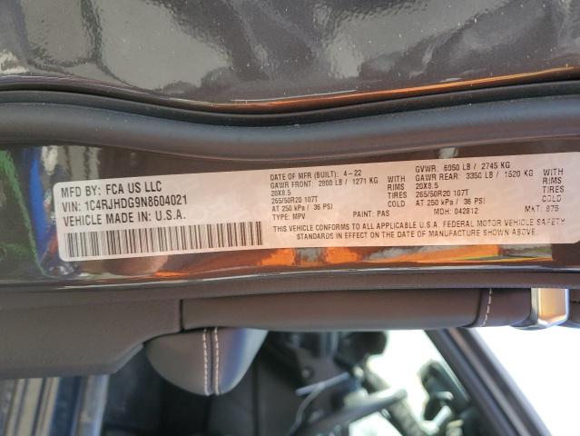 2022 JEEP GRAND CHER - 1C4RJHDG9N8604021