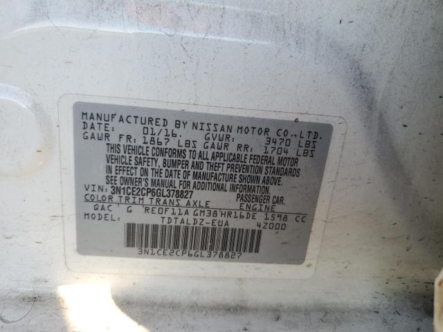 2016 NISSAN VERSA NOTE - 3N1CE2CP6GL378827