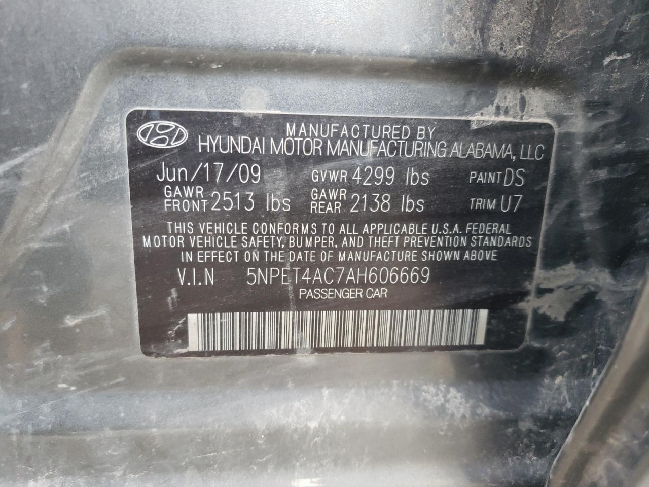 Lot #2989005536 2010 HYUNDAI SONATA GLS