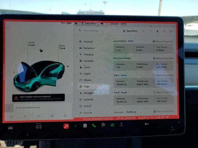 2021 TESLA MODEL 3 - 5YJ3E1EA9MF058301