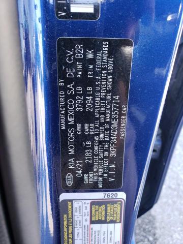 2021 KIA FORTE GT L - 3KPF34AD3ME357714