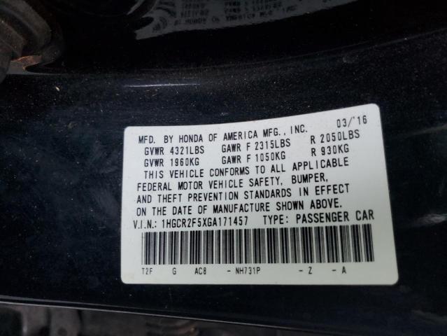 2016 HONDA ACCORD SPO - 1HGCR2F5XGA171457