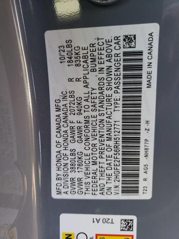 2024 HONDA CIVIC SPOR - 2HGFE2F56RH512771