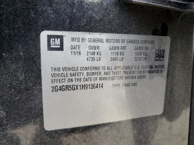 2017 BUICK REGAL PREM 2G4GR5GX1H9136414