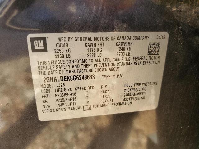 2016 CHEVROLET EQUINOX LT - 2GNALDEK8G6248633