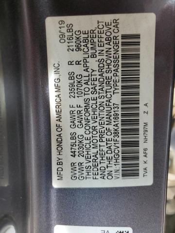2019 HONDA ACCORD SPO - 1HGCV1F38KA169137