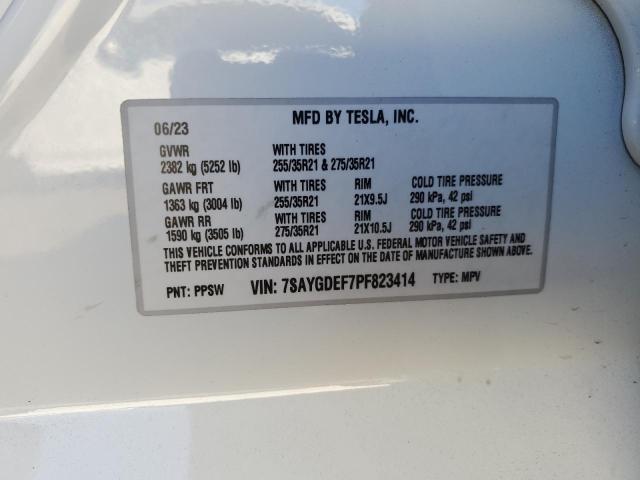 VIN 7SAYGDEF7PF823414 2023 TESLA MODEL Y no.13