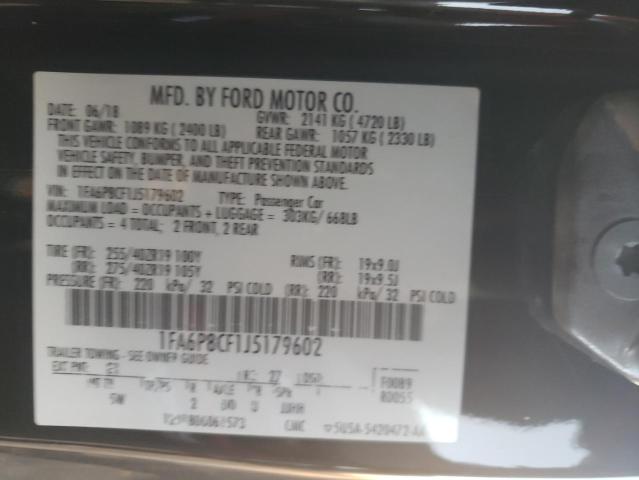 2018 FORD MUSTANG GT - 1FA6P8CF1J5179602