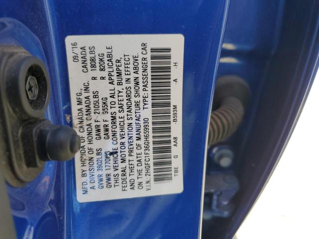 2016 HONDA CIVIC EX - 2HGFC1F36GH659930