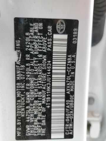 2018 TOYOTA CAMRY L - 4T1B11HK3JU144634