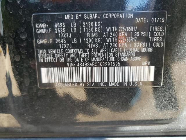 2019 SUBARU OUTBACK 2. - 4S4BSABC0K3291595