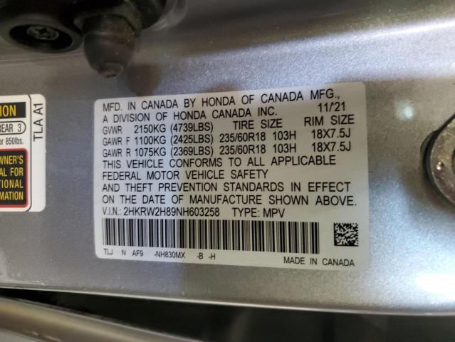 2022 HONDA CR-V EXL - 2HKRW2H89NH603258