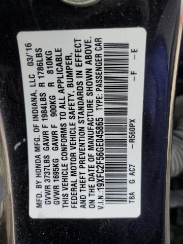 VIN 19XFC2F56GE045865 2016 Honda Civic, LX no.13