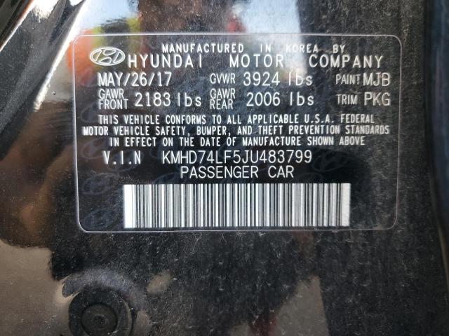 VIN KMHD74LF5JU483799 2018 HYUNDAI ELANTRA no.12