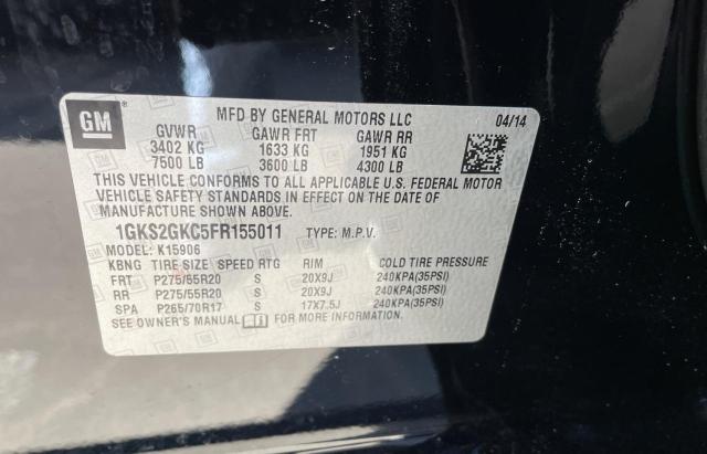 VIN 1GKS2GKC5FR155011 2015 GMC Yukon, K1500 Sle no.10