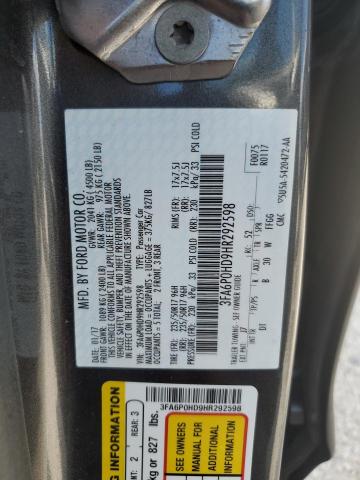 2017 FORD FUSION SE - 3FA6P0HD9HR292598