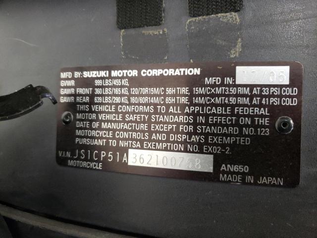 2006 SUZUKI AN650 K3 - JS1CP51A362100758