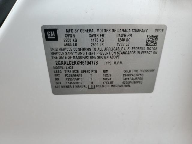 2017 CHEVROLET EQUINOX LT - 2GNALCEKXH6194778