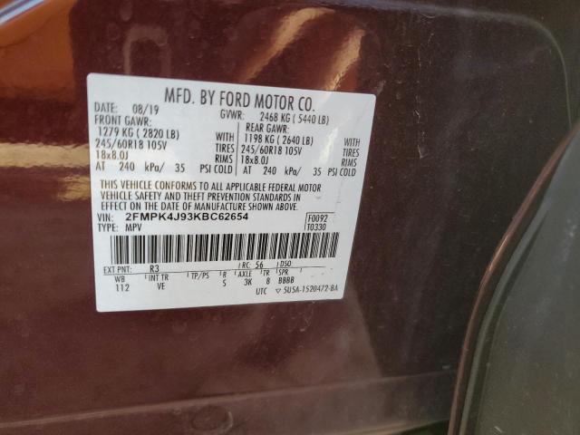 2019 FORD EDGE SEL - 2FMPK4J93KBC62654
