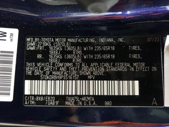 2023 TOYOTA HIGHLANDER - 5TDKDRBH9PS516157