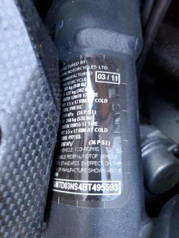 2011 TRIUMPH MOTORCYCLE DAYTONA 67 SMTD03NS4BT495593