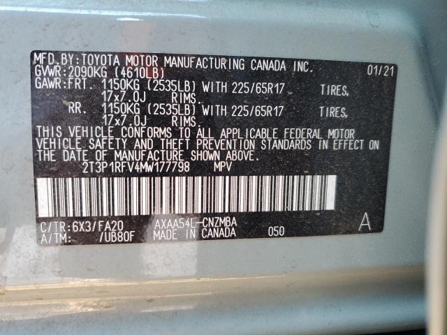 VIN 2T3P1RFV4MW177798 2021 Toyota RAV4, Xle no.14