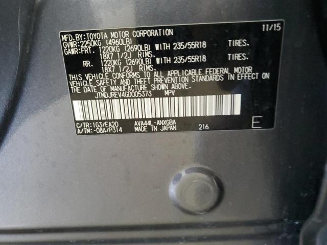 2016 TOYOTA RAV4 HV LI - JTMDJREV4GD005373