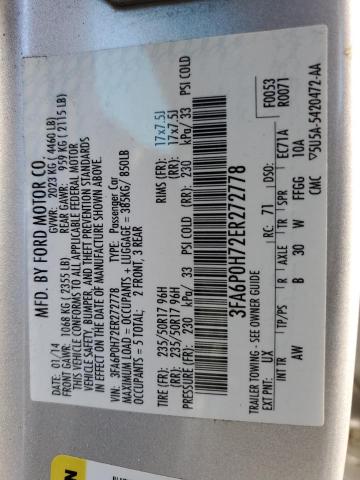 VIN 3FA6P0H72ER272778 2014 Ford Fusion, SE no.12