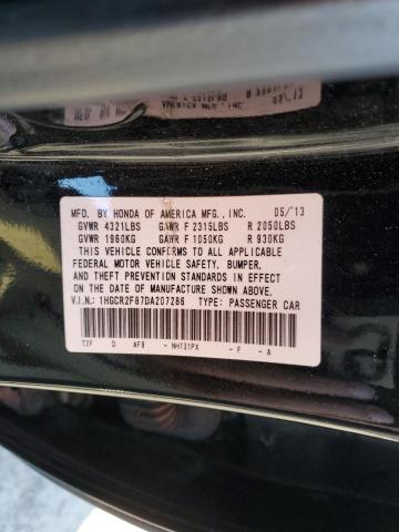 VIN 1HGCR2F87DA207286 2013 Honda Accord, Exl no.12