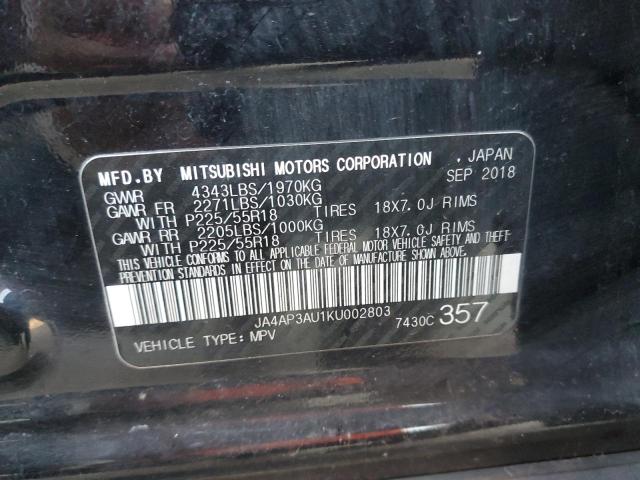 2019 MITSUBISHI OUTLANDER - JA4AP3AU1KU002803